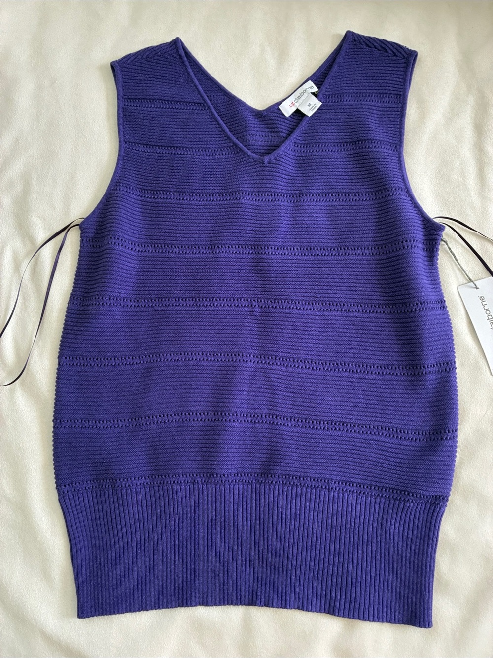 Uniqlo Deep Purple V-Neck Knit Sweater Vest